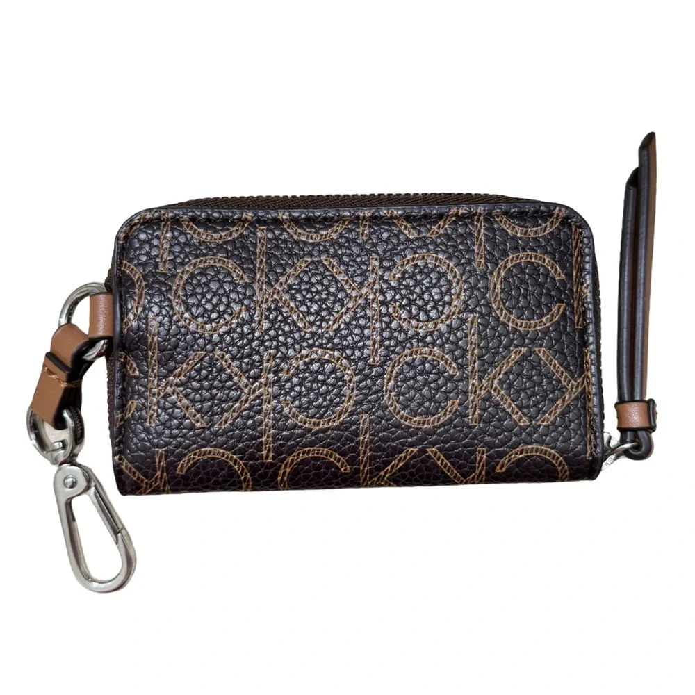 Calvin Klein Tan and Brown Zip Wallet - Picture 2 of 4